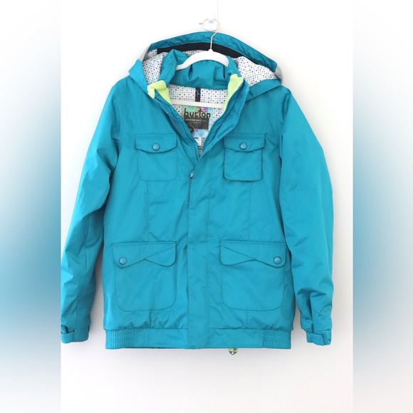 Burton Kids XL 14-16 girlsSnow Boarding Ski Jacket Hooded Waterproof Coat blue